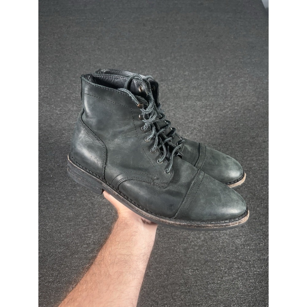 Thursday Boot Co Captain Black Leather Lace Up Boots Men's Size 11.5 Cap Toe